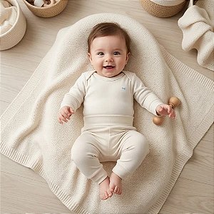 Conjunto de Body Hug Longo Com Calça Culote Off White