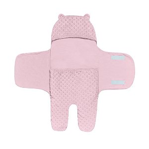 Porta Bebê Hug Saco de Dormir Ursinho Rosa Claro