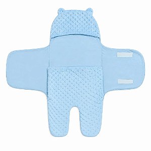 Porta Bebê Hug Saco de Dormir Ursinho Azul Claro