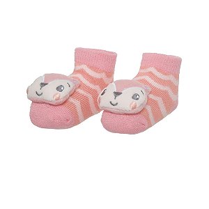 Meia 3D RN Pacific Fisher Price Fun Time Raposa Rosa