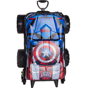 Mochila de Rodinhas 3D Maxtoy Capitão América Monster Trucks