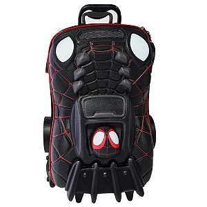 Mochila de Rodinhas 3D Maxtoy Spidey Miles Carro Preto