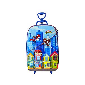 Mochila de Rodinhas 3D Maxtoy Spidey City Azul