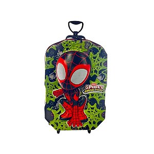 Mochila de Rodinhas 3D Maxtoy Spidey Miles Preto