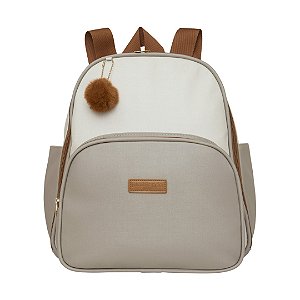 Mochila de Maternidade Pirulitando Baby Ternura Off e Cinza