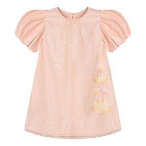 Vestido Lilica Ripilica Tule Bebê Balon Salmão Rosa