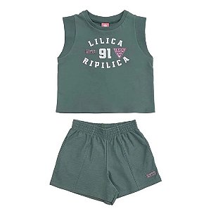 Conjunto Lilica Ripilica Regata e Short 91 Verde Escuro