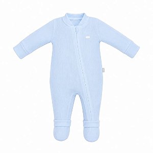 Macacão Canelado Hug Longo Azul Místico
