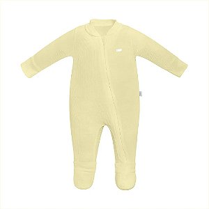 Macacão Canelado Hug Longo Amarelo Canário