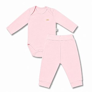 Conjunto Térmico Hug Body Longo e Calça Rosa