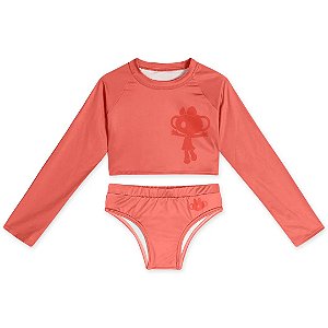 Conjunto Lilica Ripilica Cropped Manga Raglan Laranja