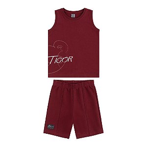 Conjunto Curto Tigor T Tigre New Active Mini Bordo