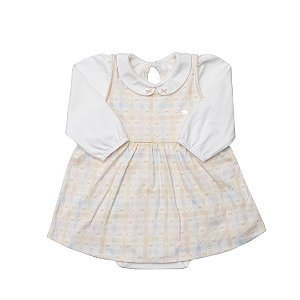 Body Vestido Lilica Ripilica Grow Up Monogram Amarelo