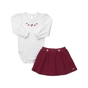 Conjunto Lilica Ripilica Grow Up Classique Creme e Bordo