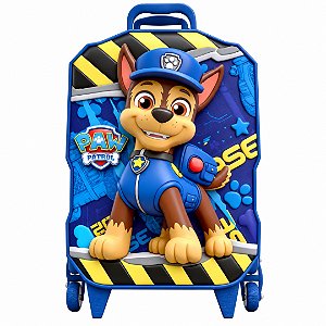 Mochila de Rodinhas 3D Maxtoy Patrulha Canina Chase Azul