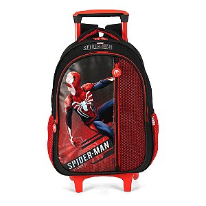Mochila de Rodinhas Luxcel Spiderman Painel Tela Preto