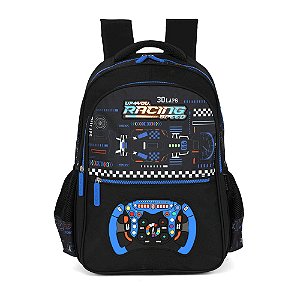 Mochila de Costas Luxcel Up4You Racing Preto e Azul