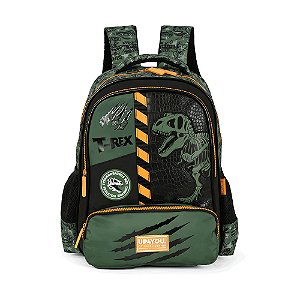Mochila de Costas Luxcel Up4You T-Rex Fita Danger Preto