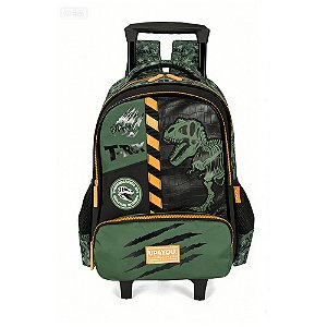 Mochila de Rodinhas Luxcel Up4You T-Rex Fita Danger Preto