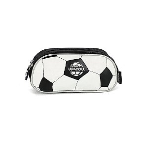 Estojo Escolar Luxcel Up4You Duplo Bola Futebol Preto