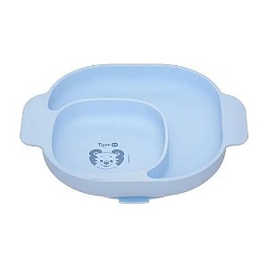 Prato Com Divisórias Tigor T Tigre Silicone Little Azul