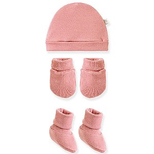Kit 3 Peças Pingo Lelê Touca Luva E Sapatinho Rose