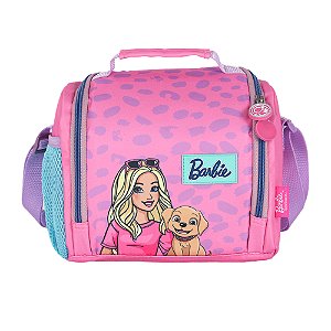 Lancheira Escolar Luxcel Barbie Fita Estampada Rosa
