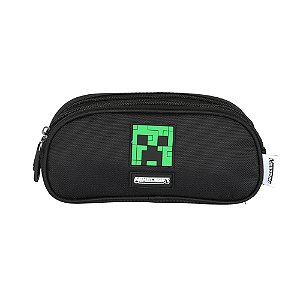 Estojo Triplo Luxcel Minecraft Logo 27 Preto