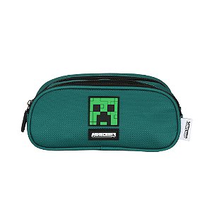 Estojo Triplo Luxcel Minecraft Logo 27 Verde