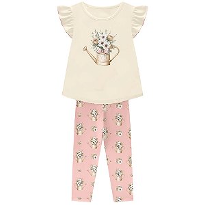 Conjunto Milon Blusa e Legging Regador Floral Rosa