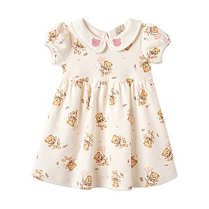 Body Vestido Pingo Lelê Com Gola Ursinhos Off White