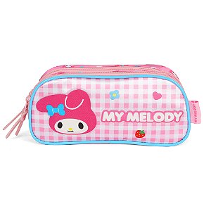 Estojo Triplo Luxcel Luxcel My Melody Xadrez Rosa