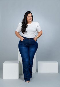 Calça Jeans Xtra Charmy Plus Size Flare Alzineide