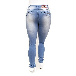 Calça Jeans Clara Feminina Plus Size Cintura Alta Cheris Levanta Bumbum