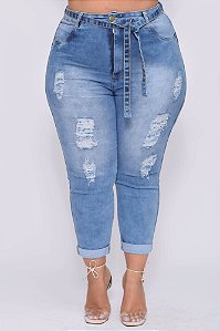 Calça Jeans Plus Size Capri Eduarda