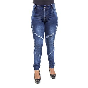 Calça Jeans Feminina Hot Pants Rasgadinha Helix