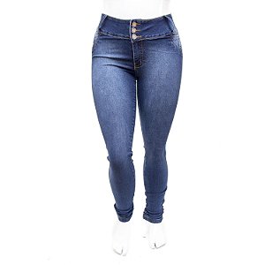 Calça Jeans Plus Size Azul Feminina Credencial com Elastano