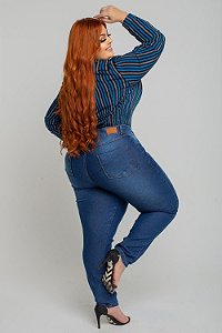 Calça Jeans Victória Falcão Plus Size Skinny Soniane Azul