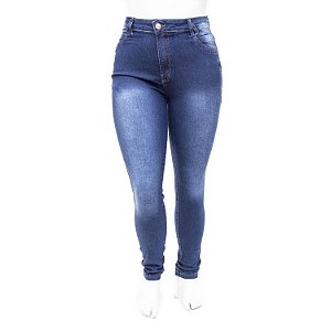 Calça Jeans Feminina Plus Size Hot Pants Azul Cheris
