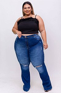 Calça Jeans Plus Size Flare Shahira