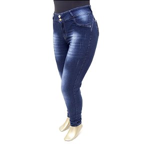 Calça Plus Size Jeans Feminina Escura Cheris