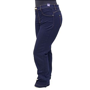 Calça Plus Size Flare Feminina Marinho Bokker