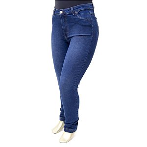 Calça Plus Size Jeans Azul Básica Cambos