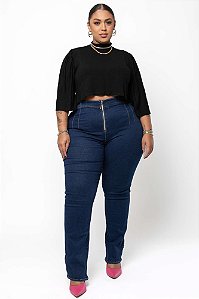 Calça Jeans Plus Size Reta Khenica