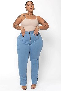Calça Jeans Plus Size Reta Cistiane