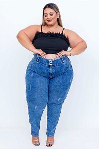 Calça Jeans Plus Size Skinny Cislania