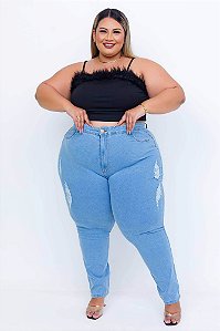 Calça Jeans Plus Size Skinny Emanoelli