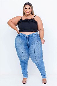 Calça Jeans Plus Size Cigarrete Evellym