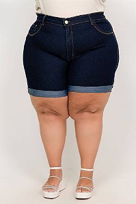 Shorts Meia Coxa Jeans Plus Size Malev