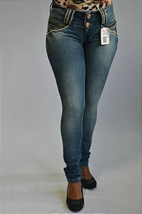 Calça Jeans Feminina Afront Azul Escuro Levanta Bumbum